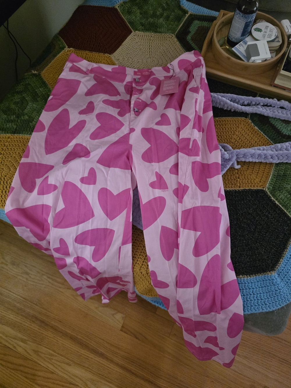 Julyliebe Heart Print Pants - 2XL